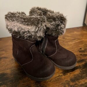 Gymboree Dark Brown Boots with Faux Fur
